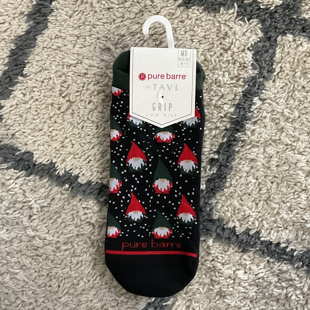 Pure Barre Black Gnome Grip Socks